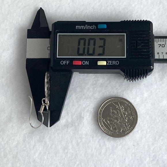 Sterling Silver 925 Mexico Oxidized Geometric Pattern Heart Dangle Earrings - Picture 15 of 16